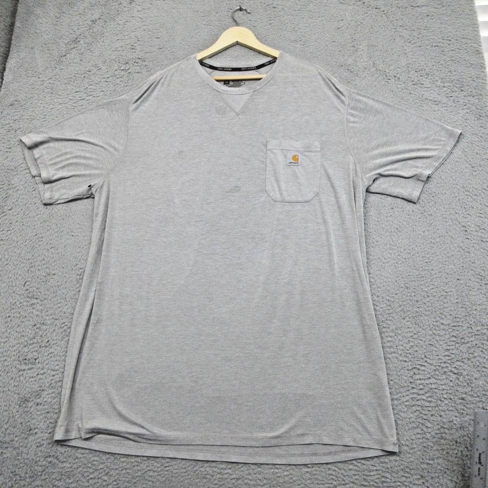 Carhartt Force Relaxed Fit Pocket T Shirt Men 2XL Gray Performance Workwear Tee